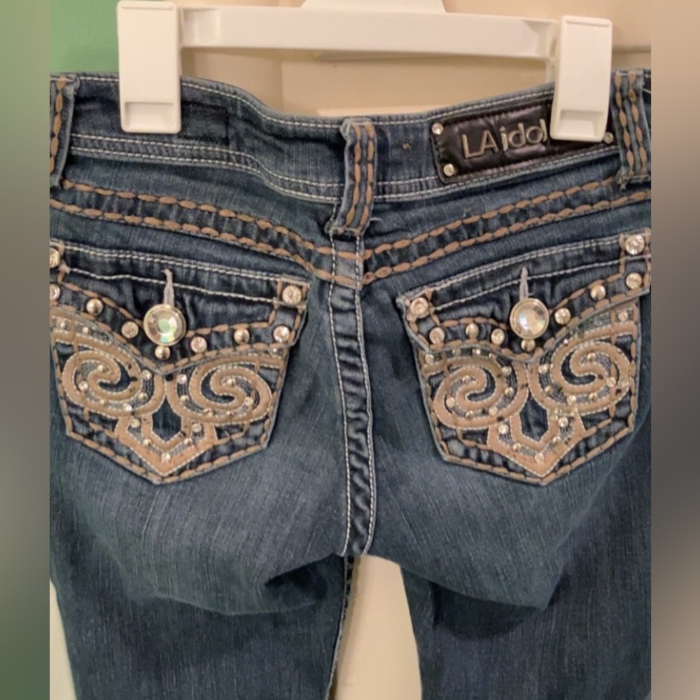 Low rise bling flared y2k jeans